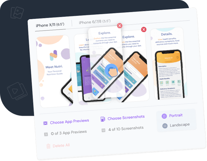 Easily rearrange your app screenshots and videos until satisfied